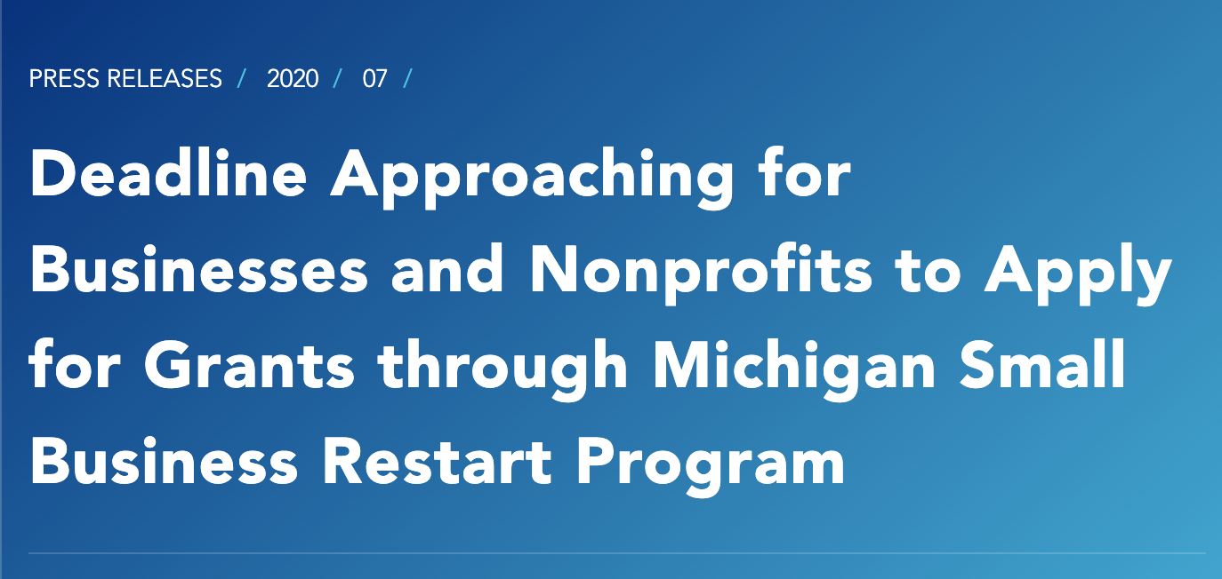 Small Business Grants Michigan 2024 Deadline Cyndy